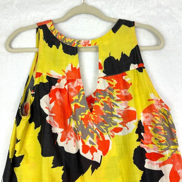Uncle Frank Floral Dress Size Small Ramie Viscose Vibrant Sleeveless Shift - Picture 4 of 6